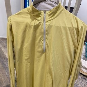 PAIR of Kastel long sleeve sun shirts, yellow and pale pink. Size XL